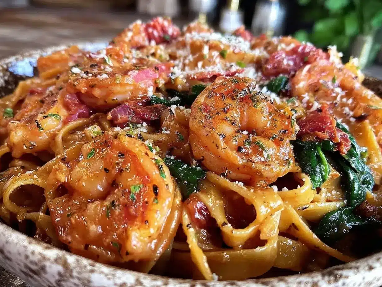 creamy tuscan shrimp pasta preparation steps