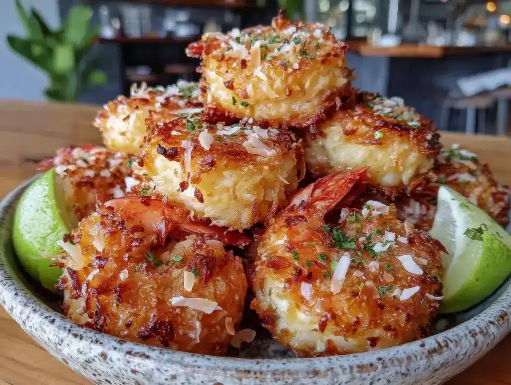 crispy air fryer coconut shrimp - featured image
