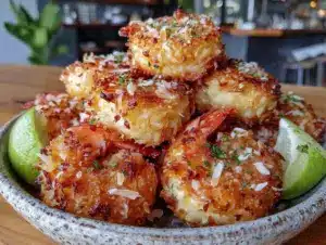 crispy air fryer coconut shrimp - featured image