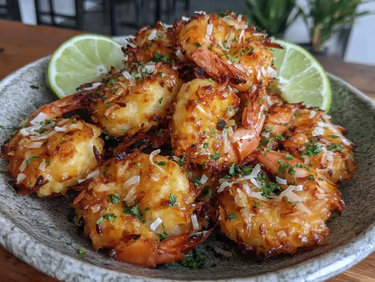 crispy air fryer coconut shrimp preparation steps