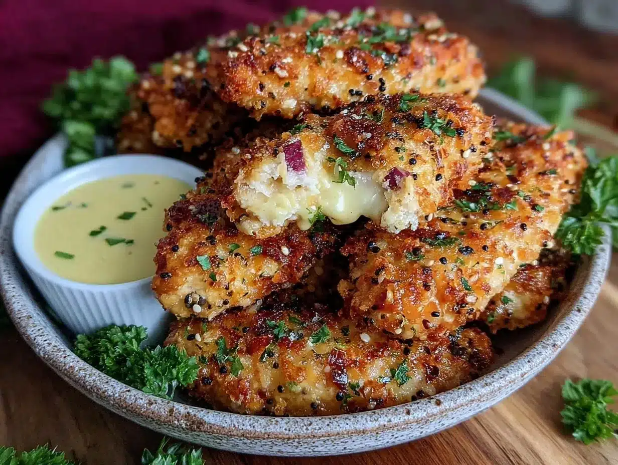 crispy air fryer everything bagel chicken tenders preparation steps