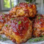 crispy air fryer honey garlic chicken thighs - featured image