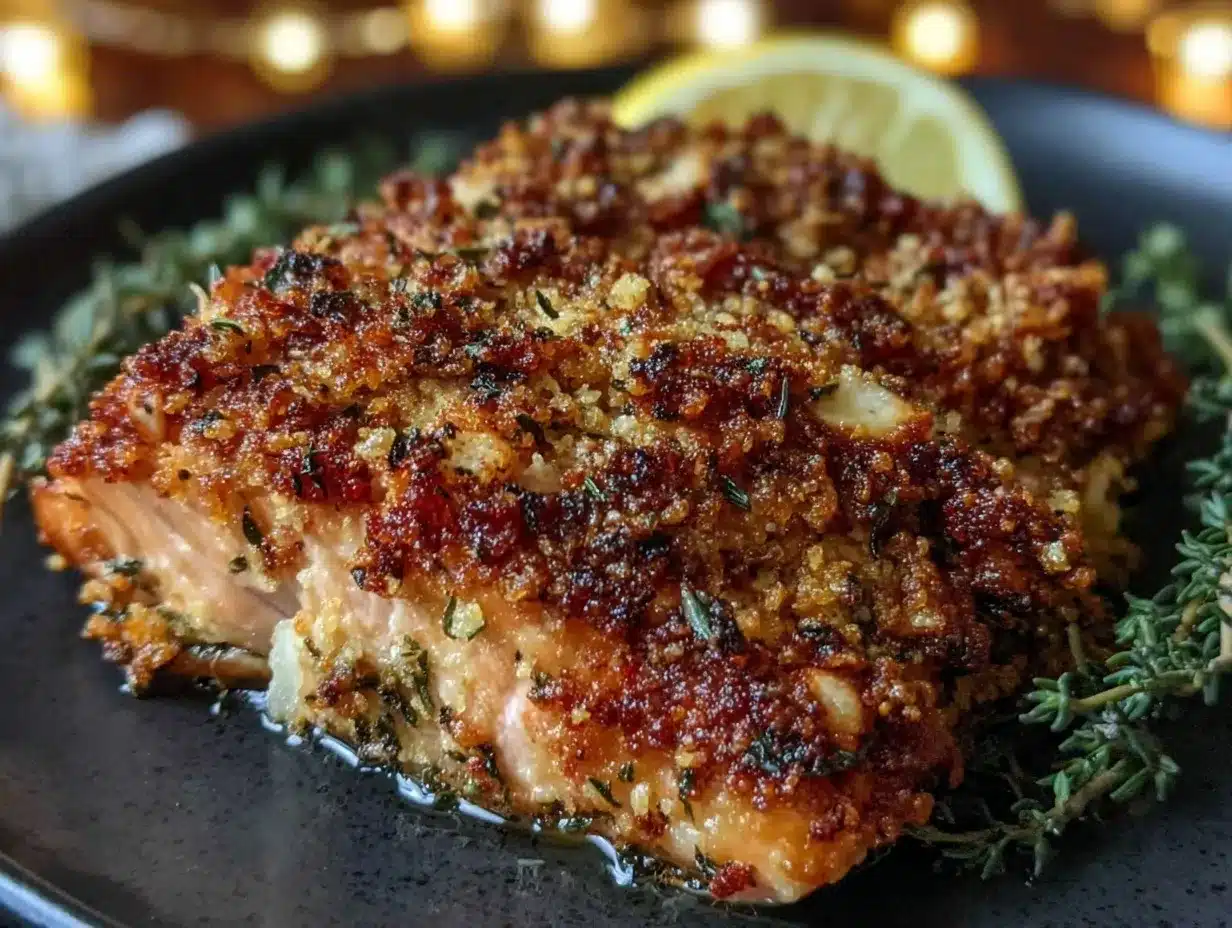 crispy air fryer parmesan crusted salmon preparation steps