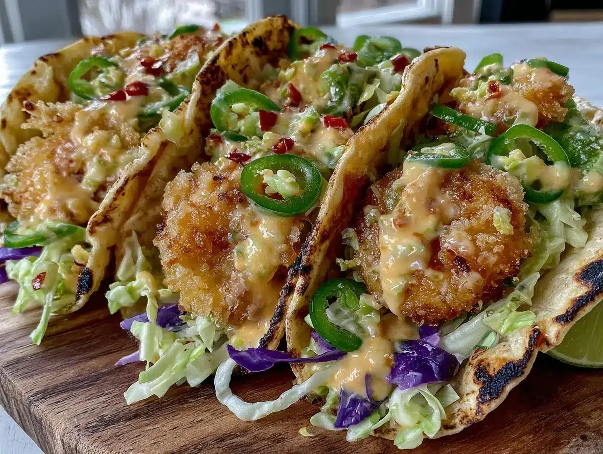 crispy bang bang shrimp tacos preparation steps