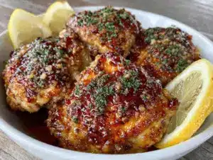 crispy brown butter garlic chicken with lemon - featured image