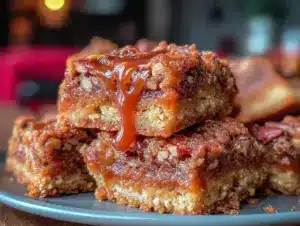 crispy butter pecan cookie bars - featured image