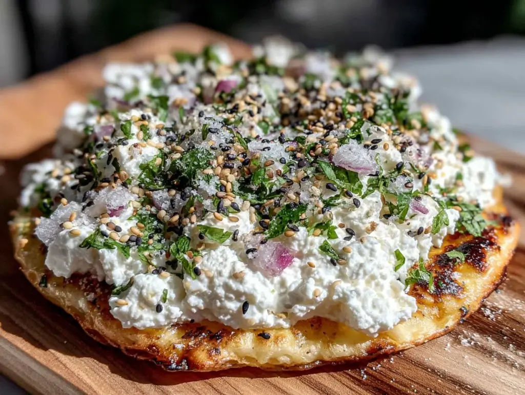 crispy cottage cheese flatbread - featured image