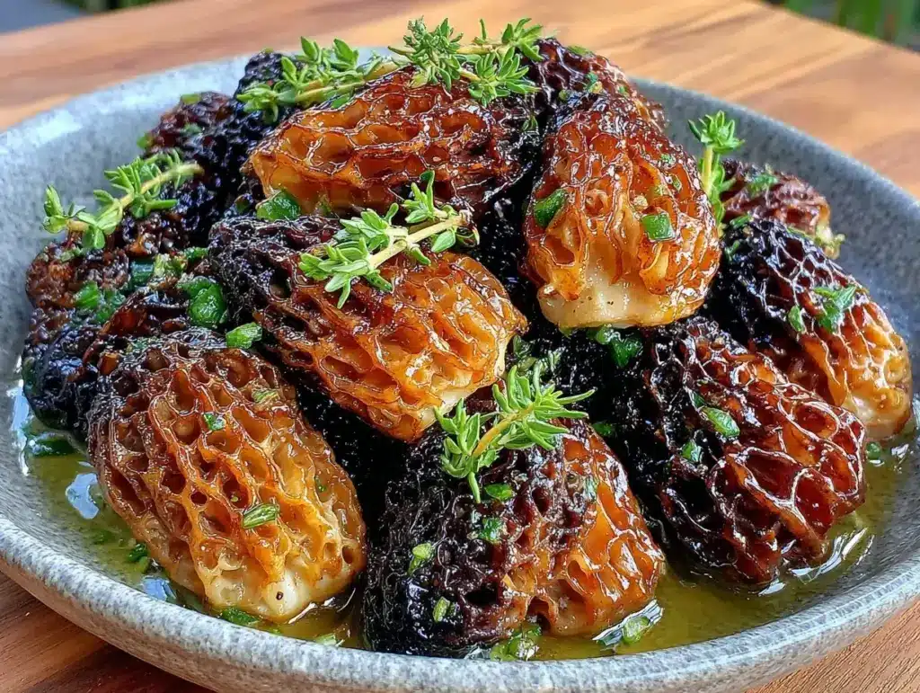crispy pan-seared morel mushrooms - featured image