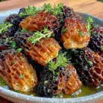 crispy pan-seared morel mushrooms - featured image