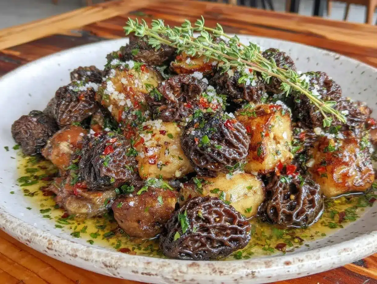 crispy pan-seared morel mushrooms preparation steps