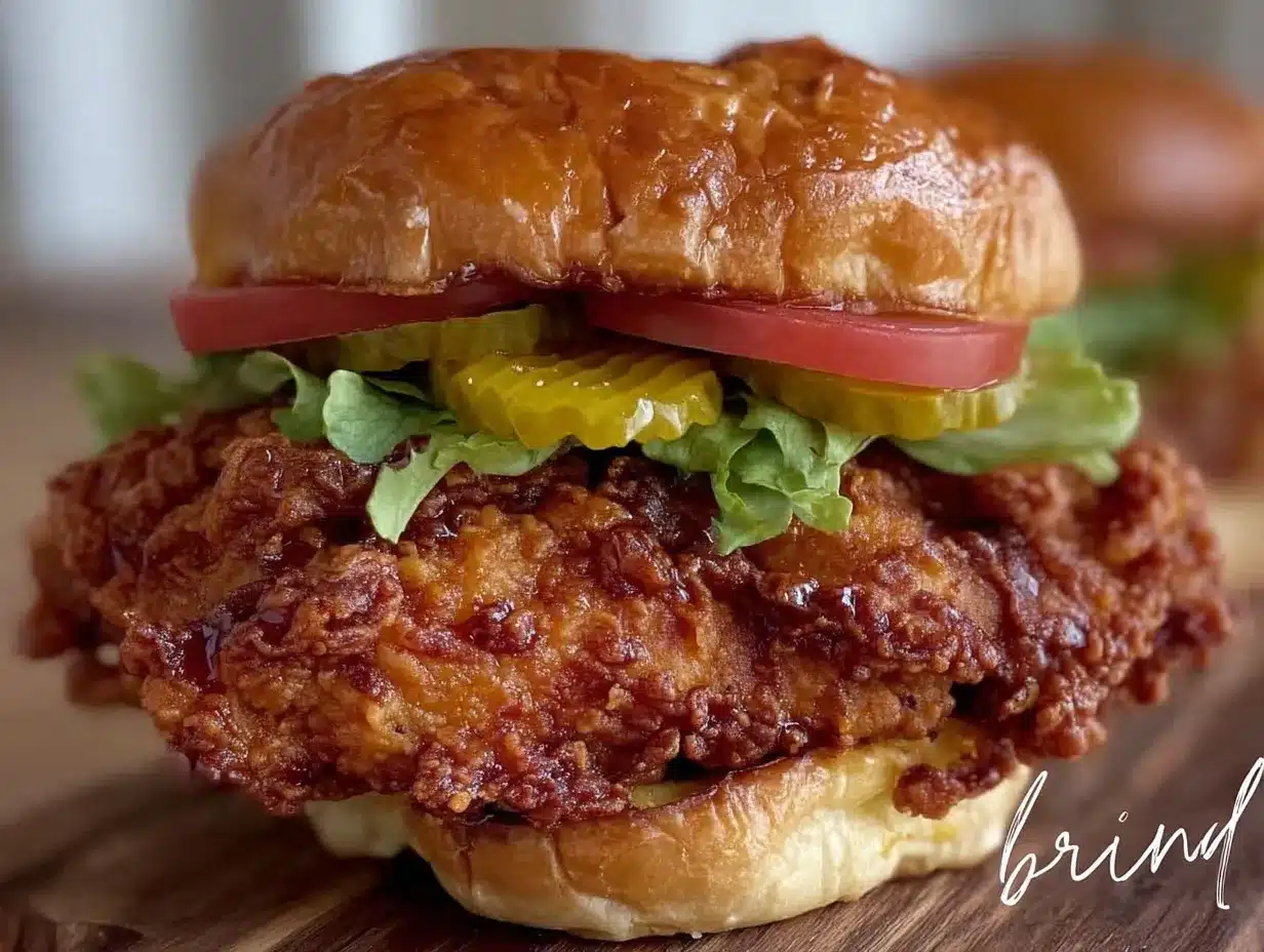 crispy pickle-brined fried chicken sandwich preparation steps