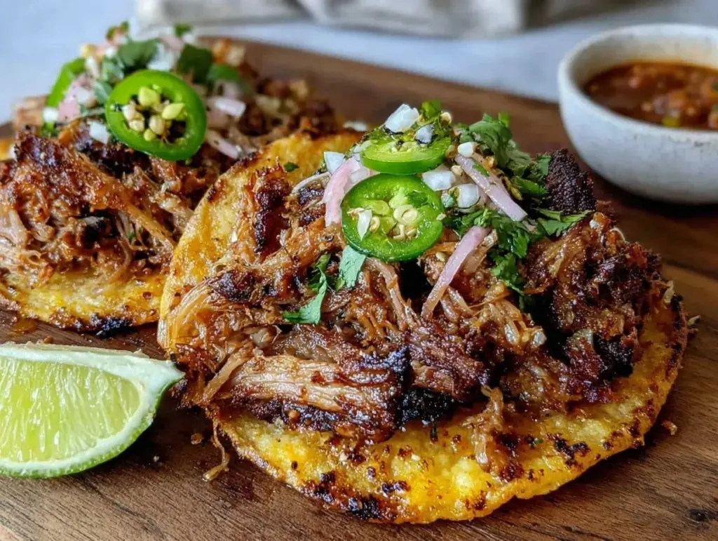 crispy pork carnitas tacos - featured image