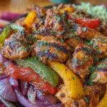 crispy sheet pan chicken fajitas - featured image