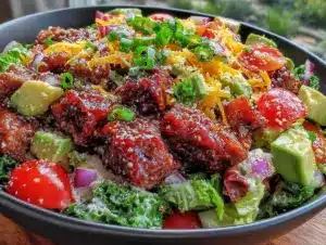 crispy smash burger salad bowl - featured image