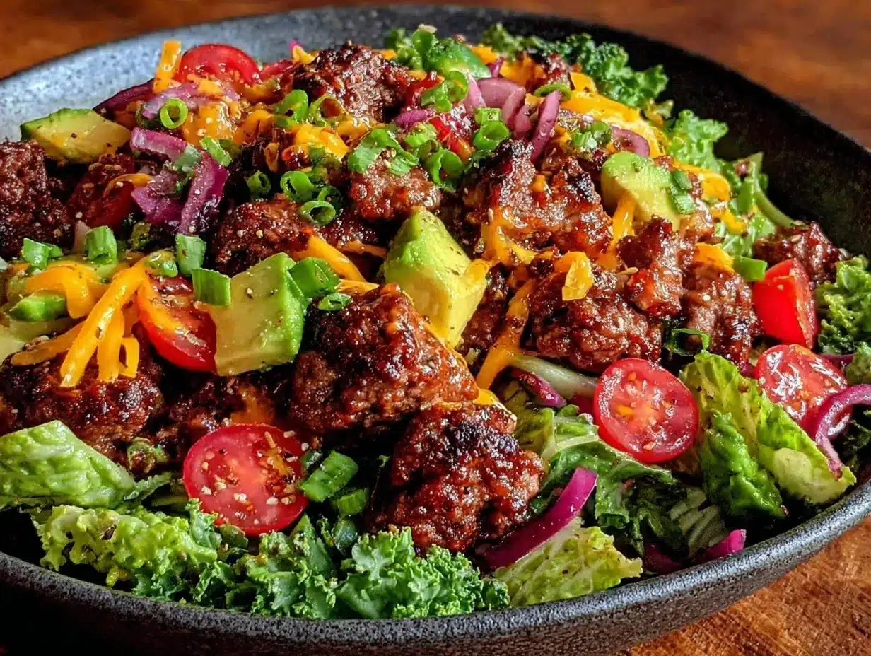crispy smash burger salad bowl preparation steps