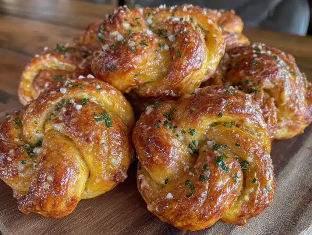 crispy sourdough discard garlic knots - featured image