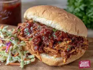 crockpot bbq pulled chicken sandwiches - featured image