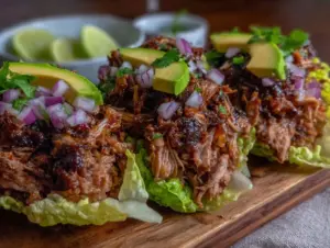 crockpot carnitas lettuce wraps - featured image