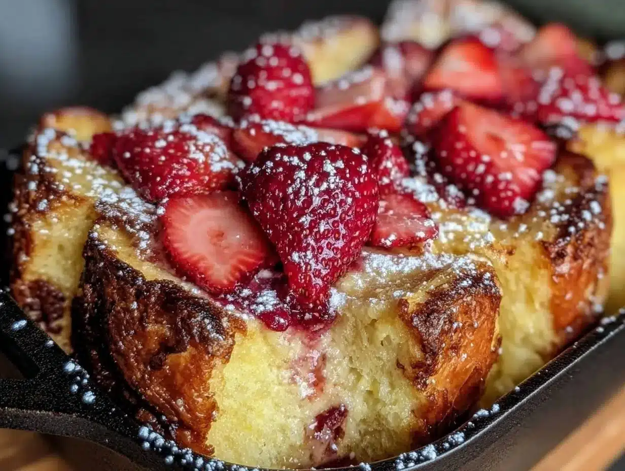 easy baked strawberry french toast casserole preparation steps