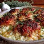 easy creamy chicken and rice casserole - featured image