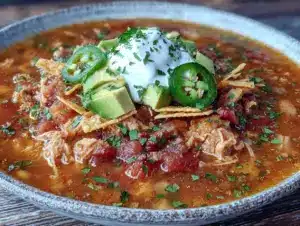 easy crockpot chicken tortilla soup - featured image