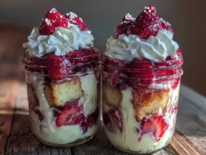 Easy Layered Strawberry Shortcake Trifle Jars - featured image