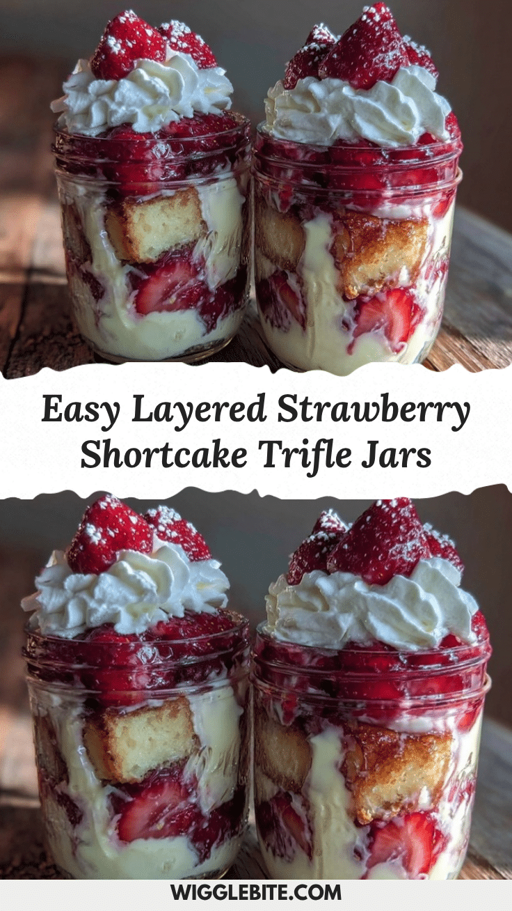 Easy Layered Strawberry Shortcake Trifle Jars recipe