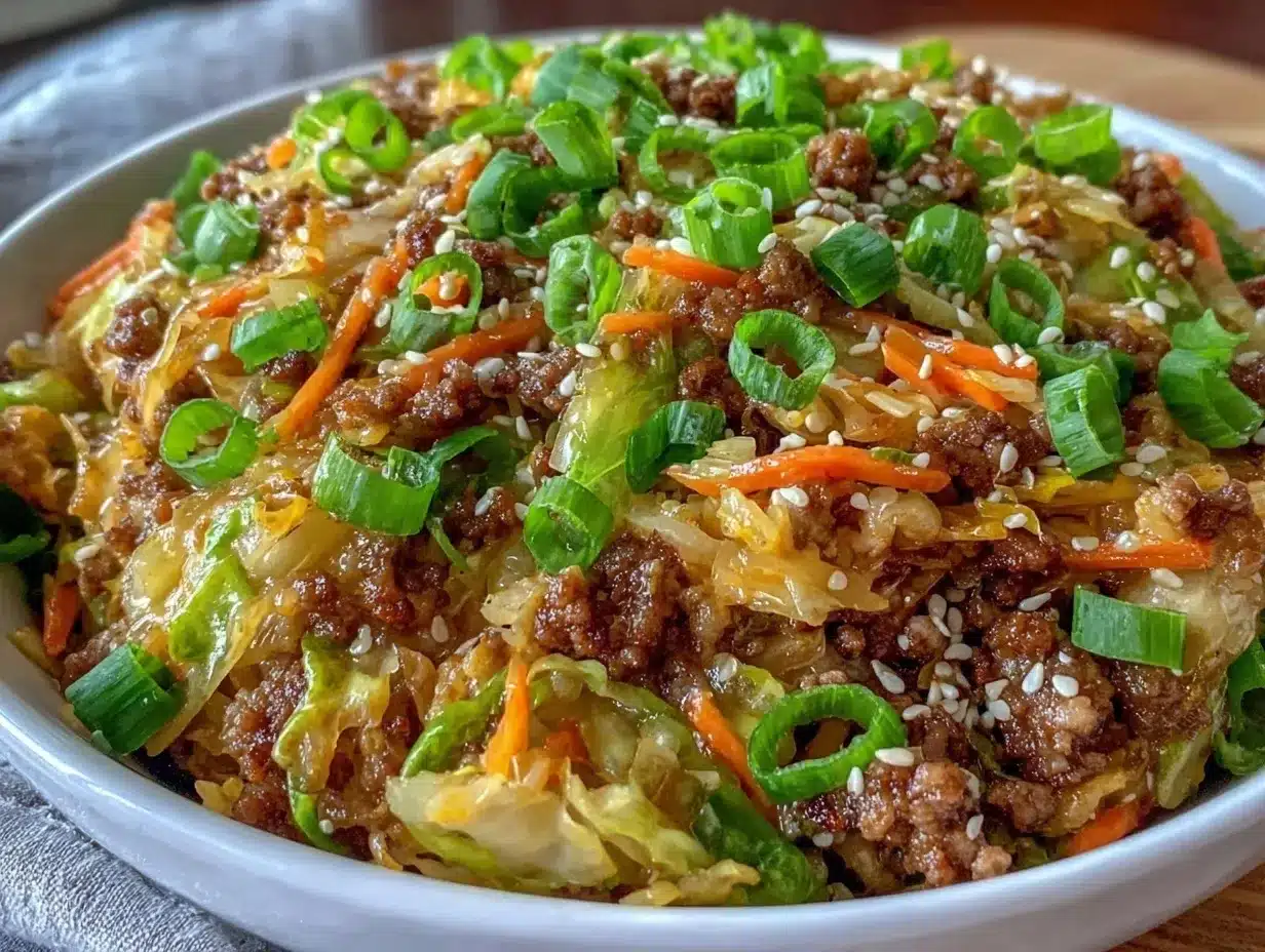egg roll in a bowl preparation steps