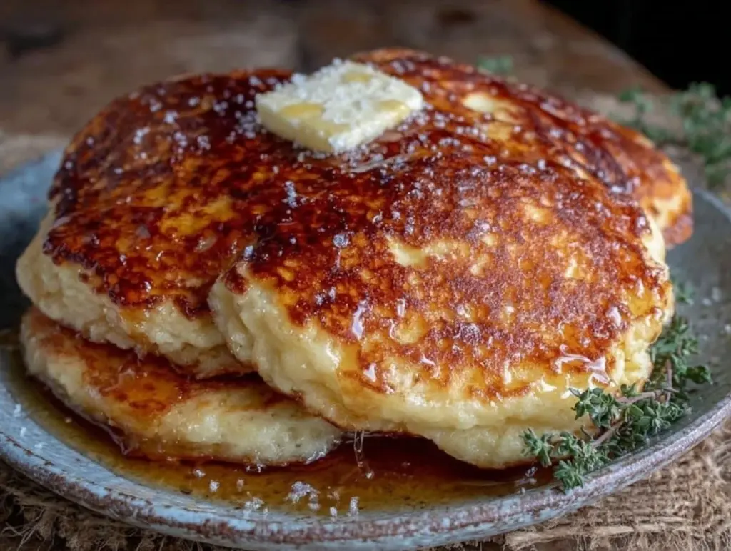 fluffy sourdough discard pancakes - featured image