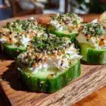 fresh cucumber hummus bites - featured image