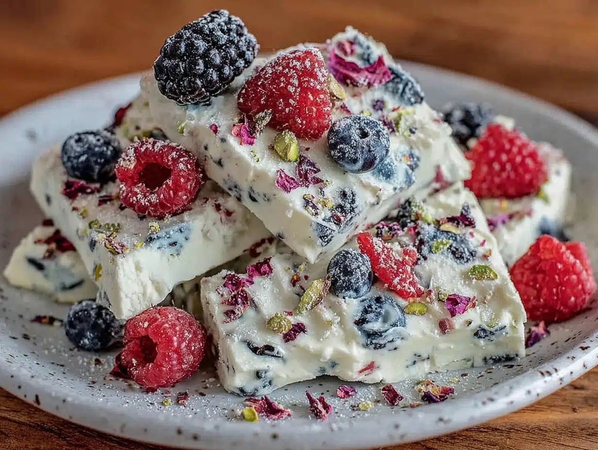 fresh frozen yogurt bark - featured image