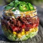 fresh mason jar taco salad - featured image
