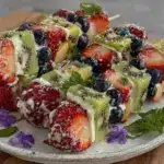 frozen fruit and yogurt kabobs - featured image