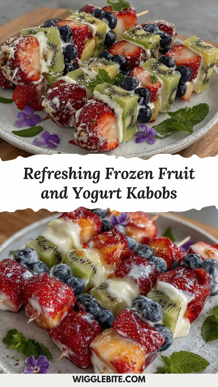 frozen fruit and yogurt kabobs recipe