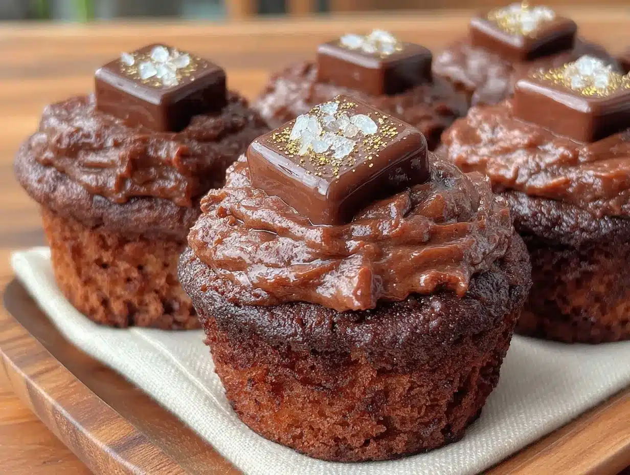 gold-dusted chocolate graduation cap cupcakes preparation steps