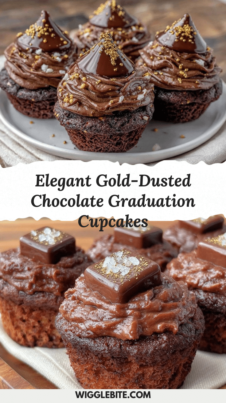 gold-dusted chocolate graduation cap cupcakes recipe