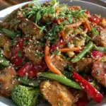 healthy gestational diabetes chicken stir fry - featured image