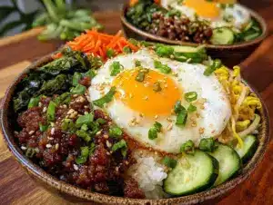 korean ground beef bibimbap bowls - featured image