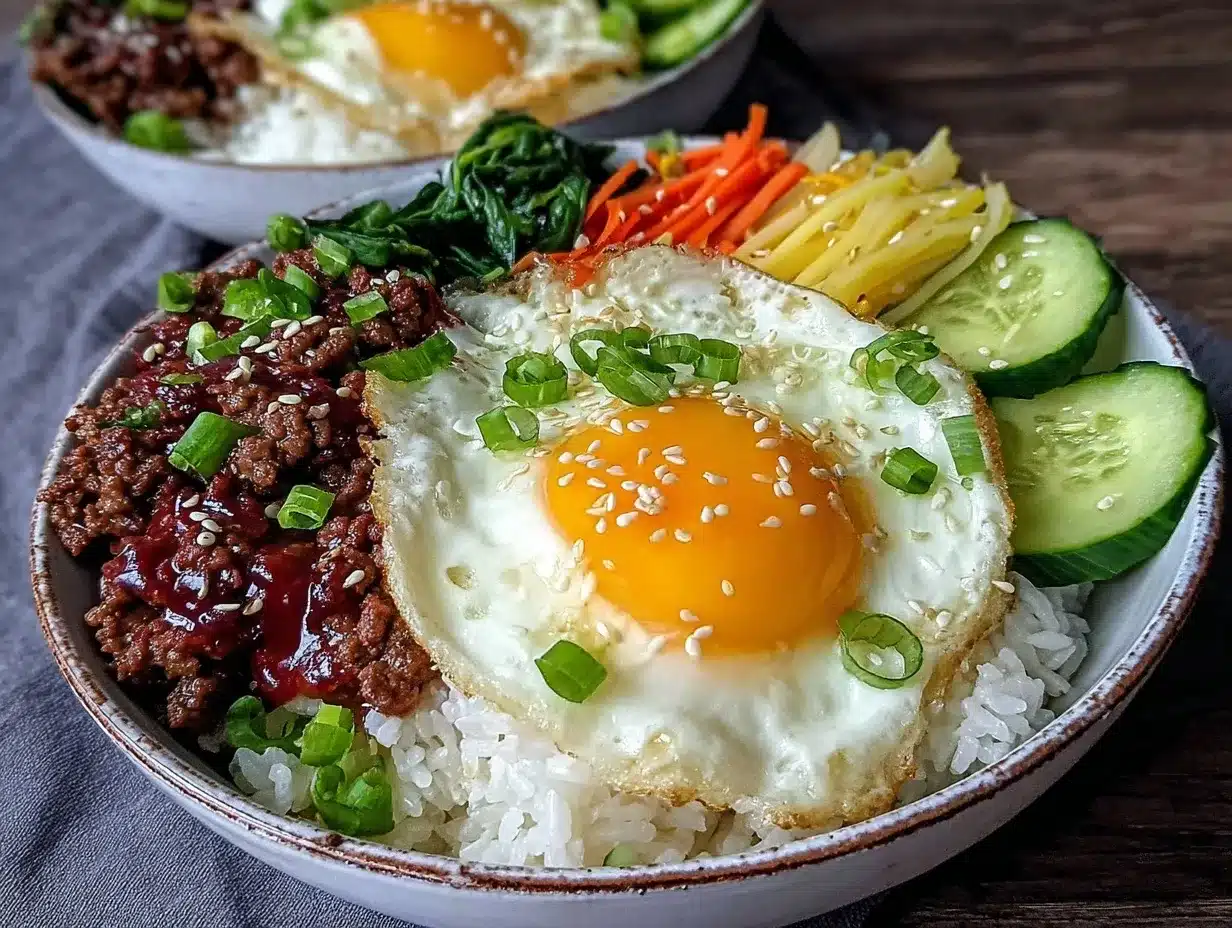 korean ground beef bibimbap bowls preparation steps