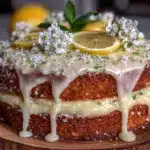 lemon elderflower drip cake - featured image