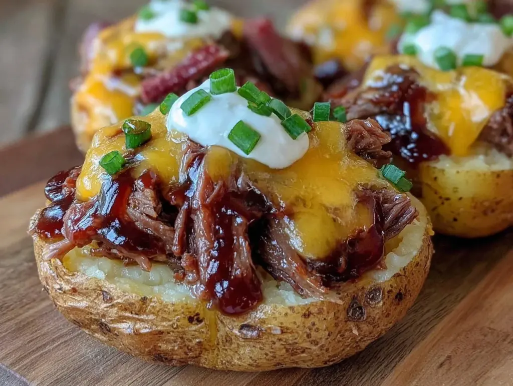 loaded bbq brisket baked potato - featured image