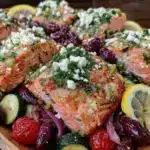 Mediterranean salmon sheet pan recipe - featured image