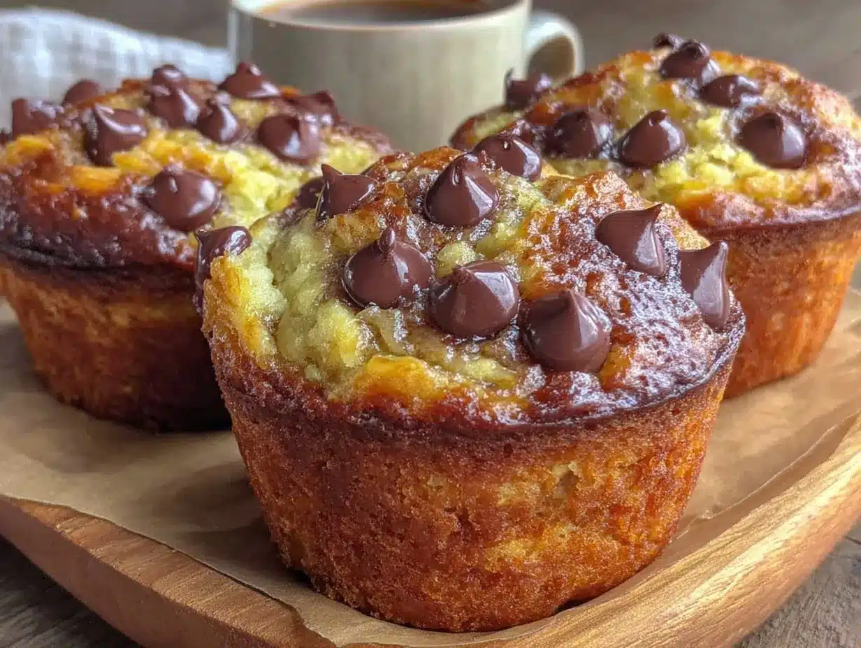 moist chocolate chip banana bread muffins preparation steps