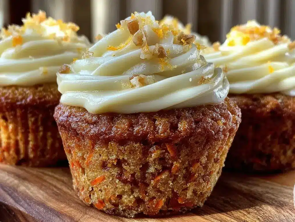 moist mini carrot cake cupcakes - featured image