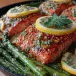one-pan lemon garlic butter salmon - featured image