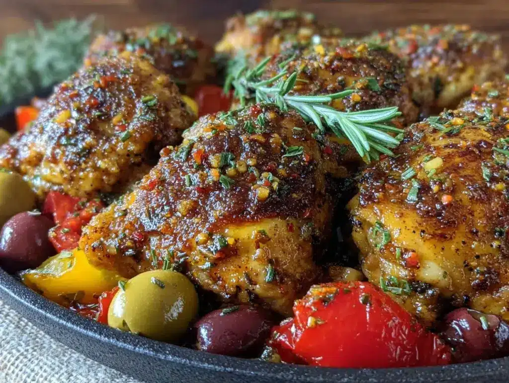 one-pan Mediterranean chicken thighs - featured image