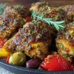 one-pan Mediterranean chicken thighs - featured image