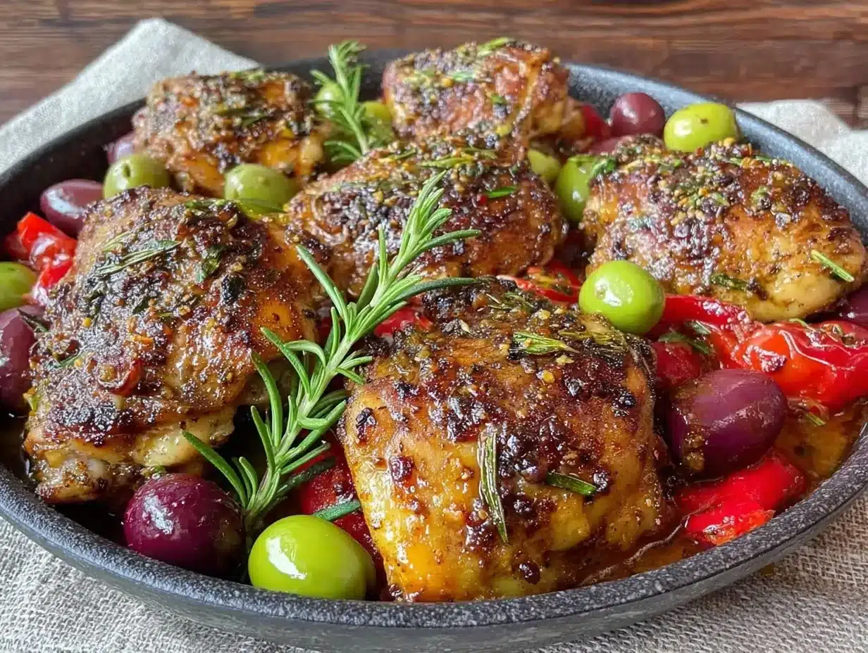 one-pan Mediterranean chicken thighs preparation steps