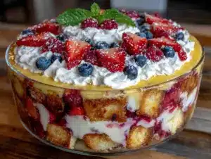 patriotic berry trifle - featured image