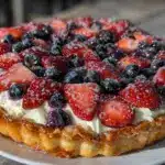 patriotic fruit and cream cheese tart recipe - featured image